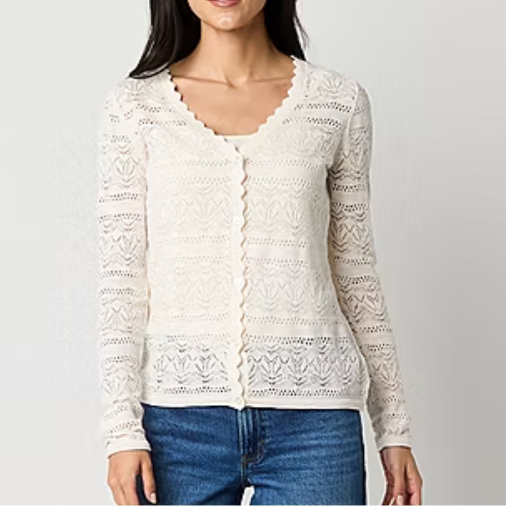 Frye Frye Women's Button Front Lightweight Pointelle Cardigan